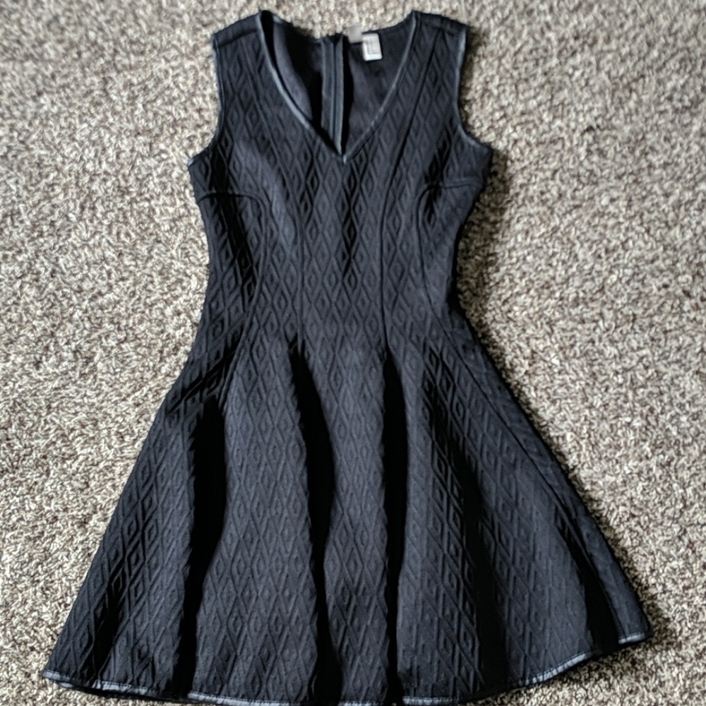 Small Forever21 faux leather lined fit+flare dress